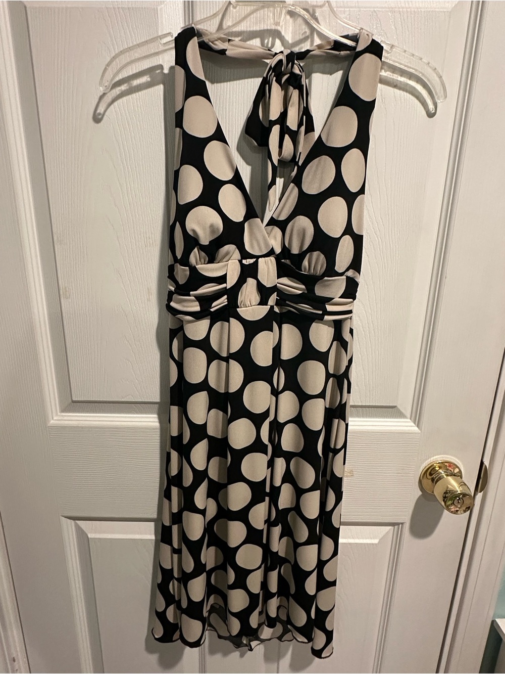 Vintage Speechless Halter Polka Dot Dress - Black & Cream